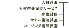 人材派遣/人材紹介派遣サービス/募集計画/マナー講師派遣/コーチング講師派遣